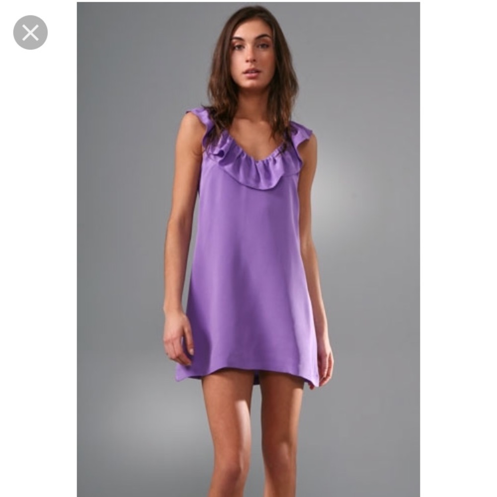 Lavender mini dress with ruffle detail
